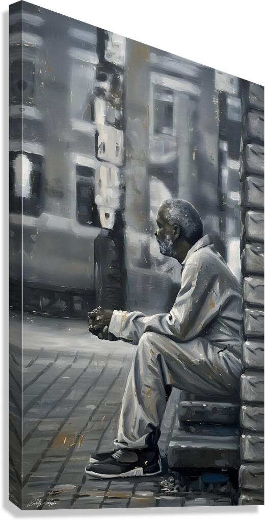 Man On The Corner Canvas Print