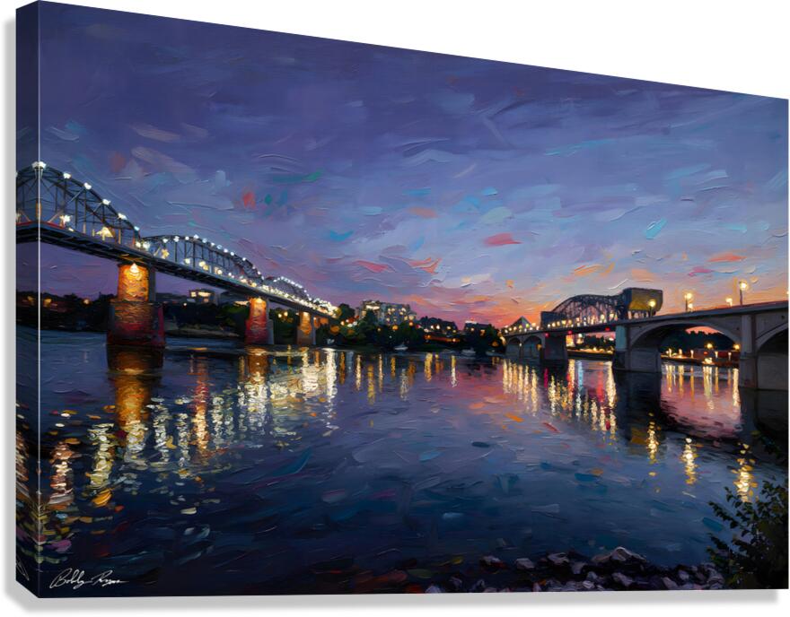 Between The Bridges Canvas Print