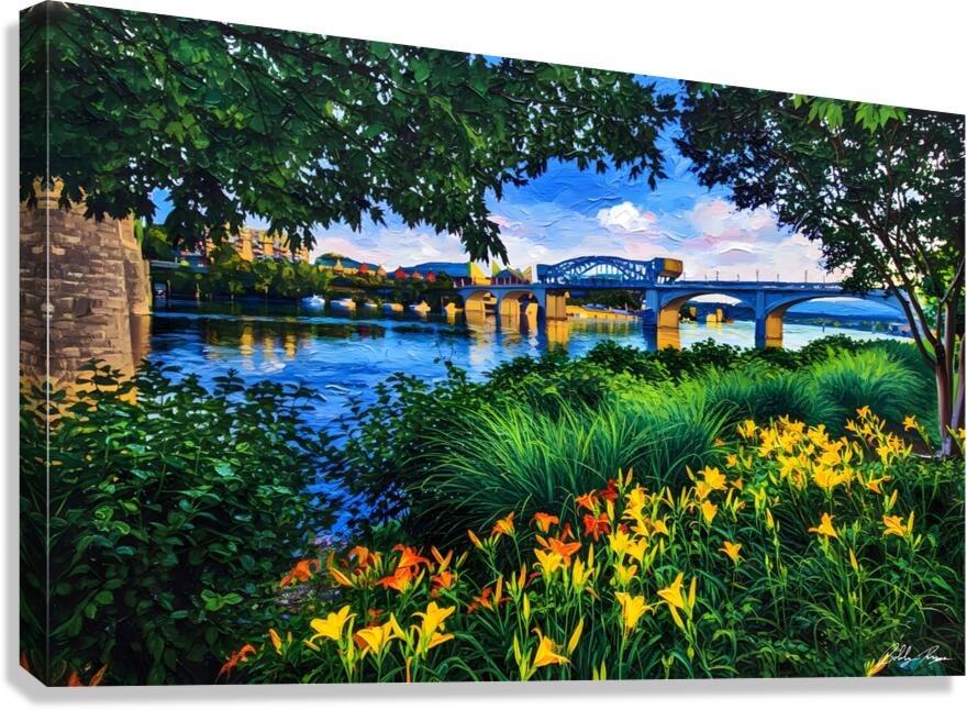 Flowers On The River Canvas Print