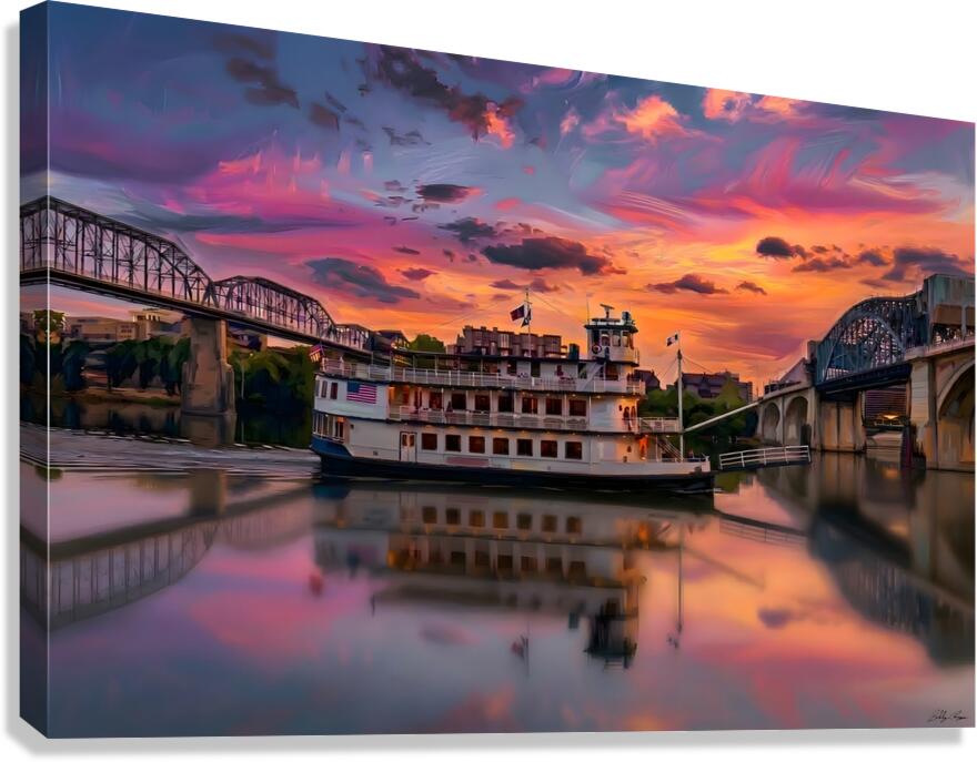 Sunset Cruise On The River Canvas Print