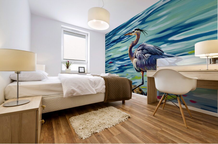 Great Blue Heron Mural print
