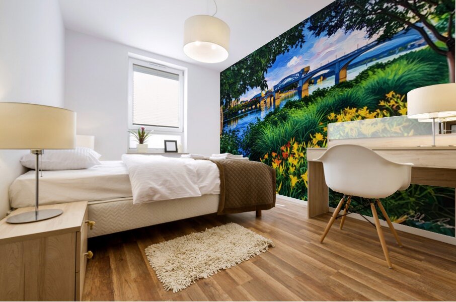 Flowers On The River Mural print