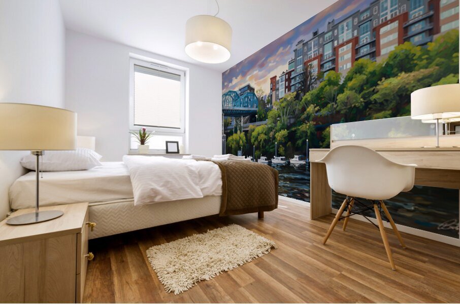 On The River Mural print