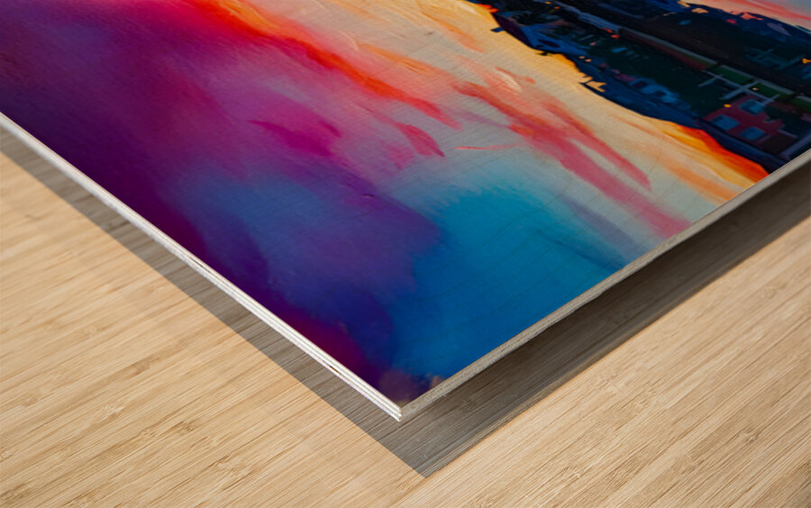 Florida Sunset Wood print